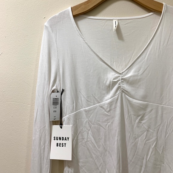 Aritzia Sunday Best Elsie Long Sleeve - White - Picture 4 of 6